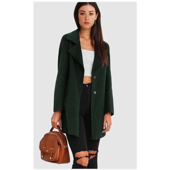 Belle & Bloom Wool Blend Oversized Jacket - Green XL - Picture 4 of 10